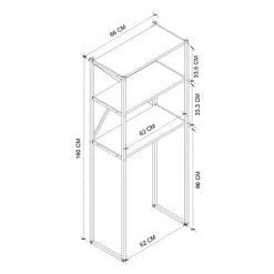 Mobile lavatrice 66x160h cm industrial metallo antracite Loft