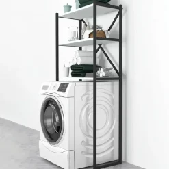 Mobile lavatrice 66x160h cm industrial metallo bianco Loft