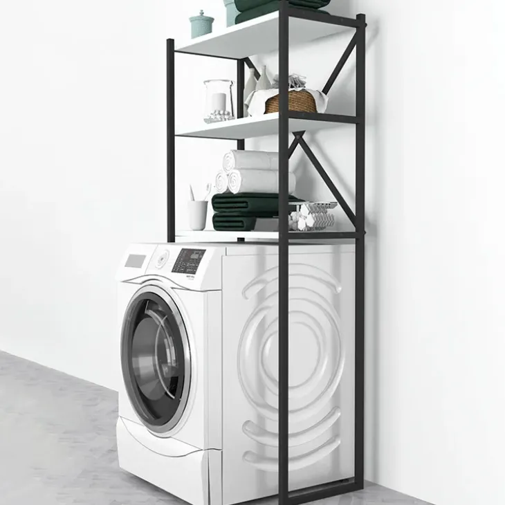 Mobile lavatrice 66x160h cm industrial metallo bianco Loft