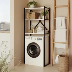 Mobile lavatrice 66x160h cm industrial metallo bianco Loft