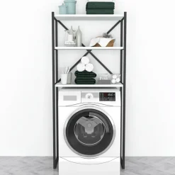 Mobile lavatrice 66x160h cm industrial metallo bianco Loft