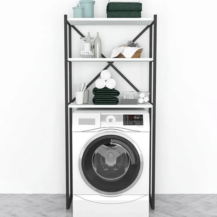 Mobile lavatrice 66x160h cm industrial metallo bianco Loft