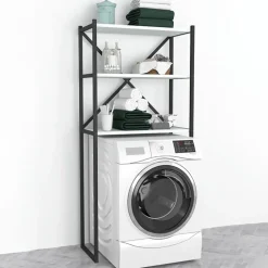 Mobile lavatrice 66x160h cm industrial metallo bianco Loft