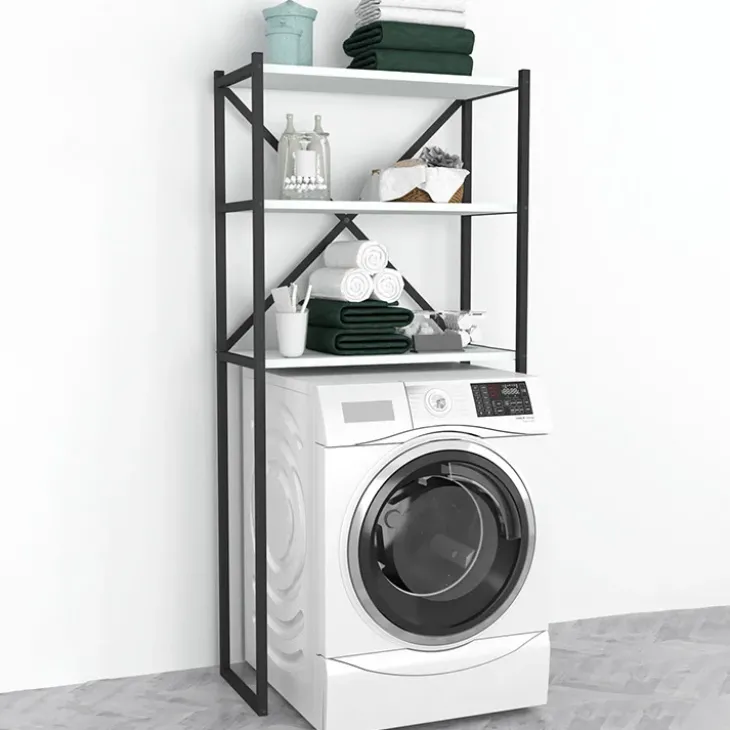 Mobile lavatrice 66x160h cm industrial metallo bianco Loft