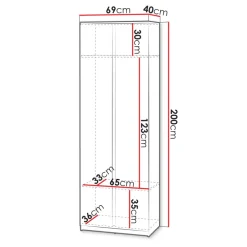 Mobile multiuso ingresso 69x200h cm appendiabiti bianco Accent