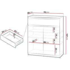 Mobile multiuso ingresso 92x107h cm con cassetto bianco Accent