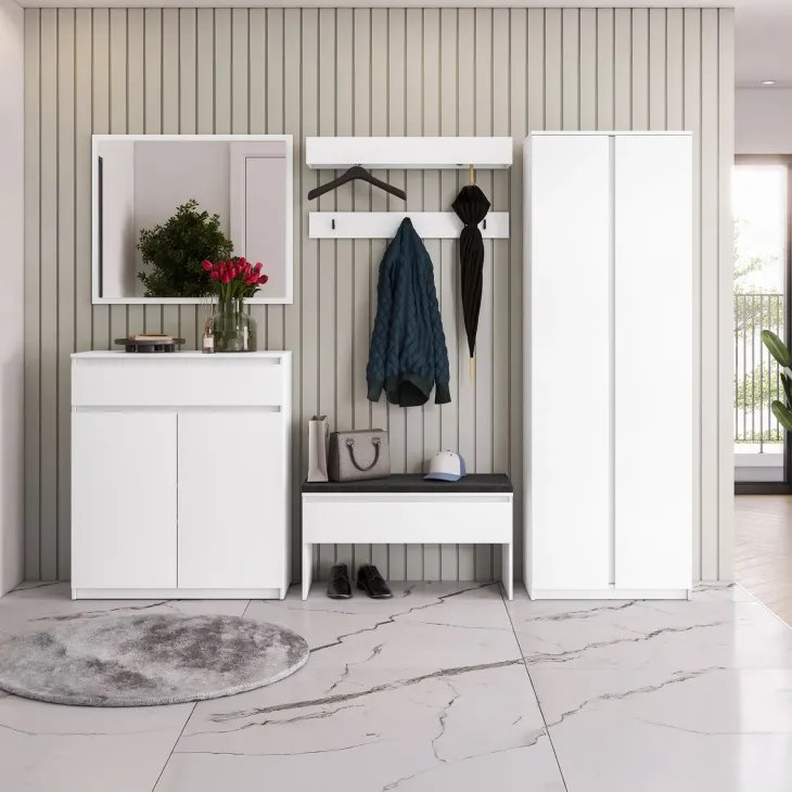 Mobile multiuso ingresso 92x107h cm con cassetto bianco Accent