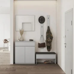 Mobile multiuso ingresso 92x107h cm con cassetto grigio Accent