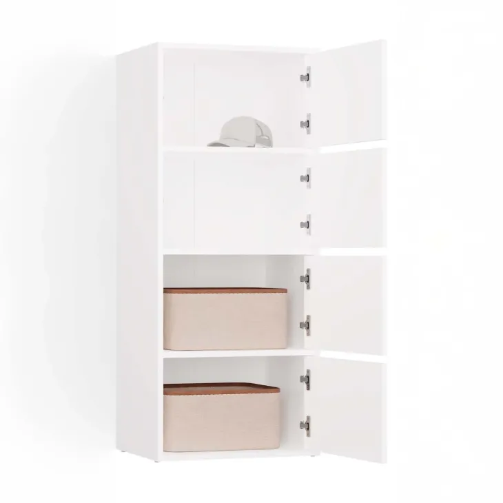 Mobile multiuso ingresso 50x119h cm scarpiera 4 ante bianco Tyler