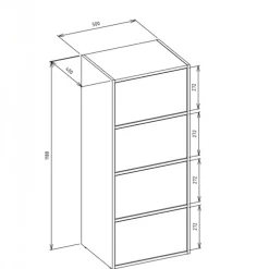 Mobile multiuso ingresso 50x119h cm scarpiera 4 ante bianco Tyler
