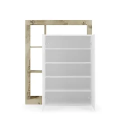 Mobile multiuso ingresso 108x138h cm scarpiera bianco lucido pero Invictus