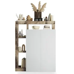 Mobile multiuso ingresso 108x138h cm scarpiera bianco lucido pero Invictus