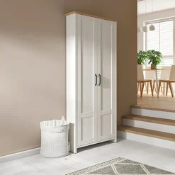 Mobile multiuso 85x201h cm 2 ante bianco frassinato rovere Lars