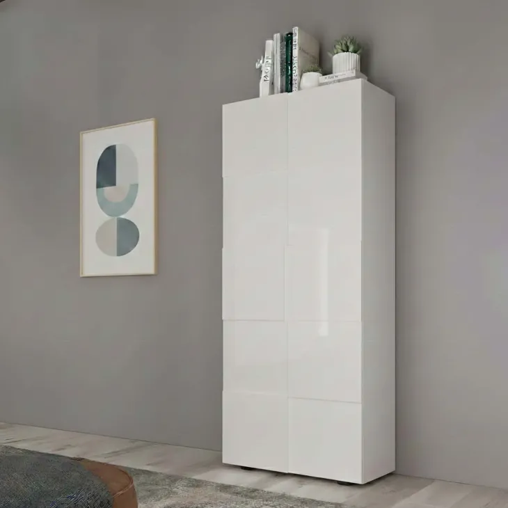 Mobile multiuso 78x183h cm 2 ante bianco lucido Obsession