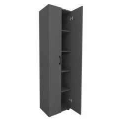 Mobile multiuso 49x178h cm moderno ufficio 2 ante 5 ripiani antracite Arkiva