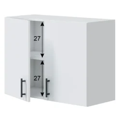 Mobile pensile multiuso 80x60h cm componibile 2 ante bianco lucido Kimera