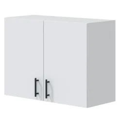Mobile pensile multiuso 80x60h cm componibile 2 ante bianco lucido Kimera