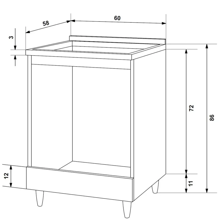 Mobile per piano cottura e forno ad incasso 60x86h cm rovere olmo Talise