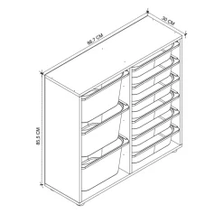 Mobile portagiochi 89x85h cm cassettiera multiuso rovere Fast Concordia