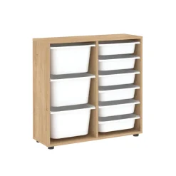 Mobile portagiochi 89x85h cm cassettiera multiuso rovere Fast Concordia