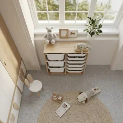 Mobile portagiochi 89x85h cm cassettiera multiuso rovere Fast Concordia