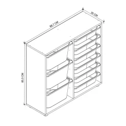 Mobile portagiochi 89x85h cm cassettiera multiuso bianco Fast Concordia