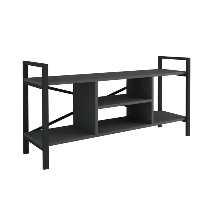 Mobile porta tv moderno 120x61h cm industrial metallo antracite Loft