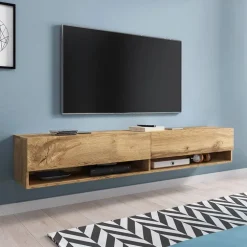 Mobile porta TV sospeso 180x30h cm 2 ante rovere Gregoria