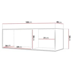 Mobile porta TV sospeso 100x34h cm 1 anta bianco Kiruna
