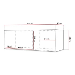 Mobile porta TV sospeso 100x34h cm 1 anta nero Kiruna