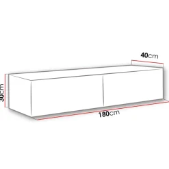 Mobile porta tv sospeso 180x30h cm 2 ante moderno bianco lucido Teodora