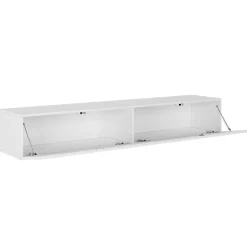 Mobile porta tv sospeso 180x30h cm 2 ante moderno bianco lucido Teodora
