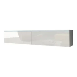 Mobile porta TV sospeso 140x30h cm soggiorno bianco lucido Silvia