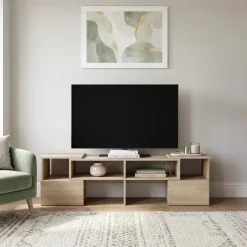 Mobile porta TV trasformabile 148x40h cm con estremità mobili rovere Billy