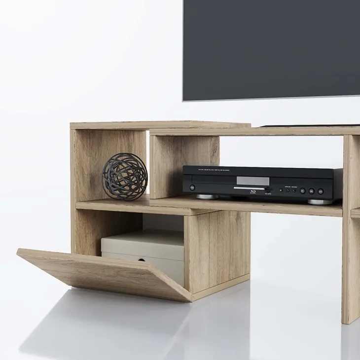Mobile porta TV trasformabile 148x40h cm con estremità mobili rovere Billy