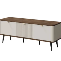 Mobile porta TV 130x52 cm 3 ante a ribalta beige cashmere noce Arden