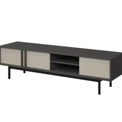 Mobile porta tv 163x43 cm 3 ante 2 vani a giorno antracite beige Essenzia
