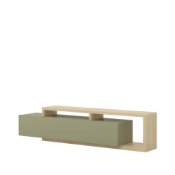 Mobile porta tv 219x52cm moderno soggiorno verde salvia rovere Megan Gihome®