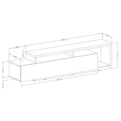 Mobile porta tv 219x52cm moderno soggiorno verde salvia rovere Megan Gihome®