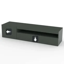 Mobile porta TV 155x37h cm 1 anta antracite laccato lucido Light Small Gihome®