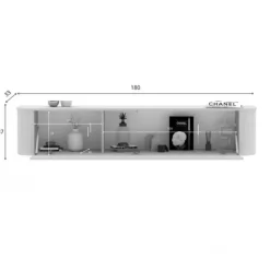 Mobile porta TV 180x37h cm 1 anta a ribalta beige cashmere Lucrezia