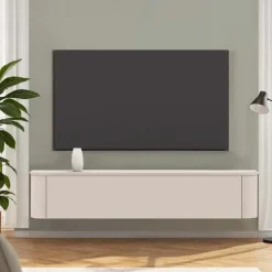 Mobile porta TV 180x37h cm 1 anta a ribalta beige cashmere Lucrezia