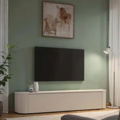 Mobile porta TV 180x37h cm 1 anta a ribalta beige cashmere Lucrezia