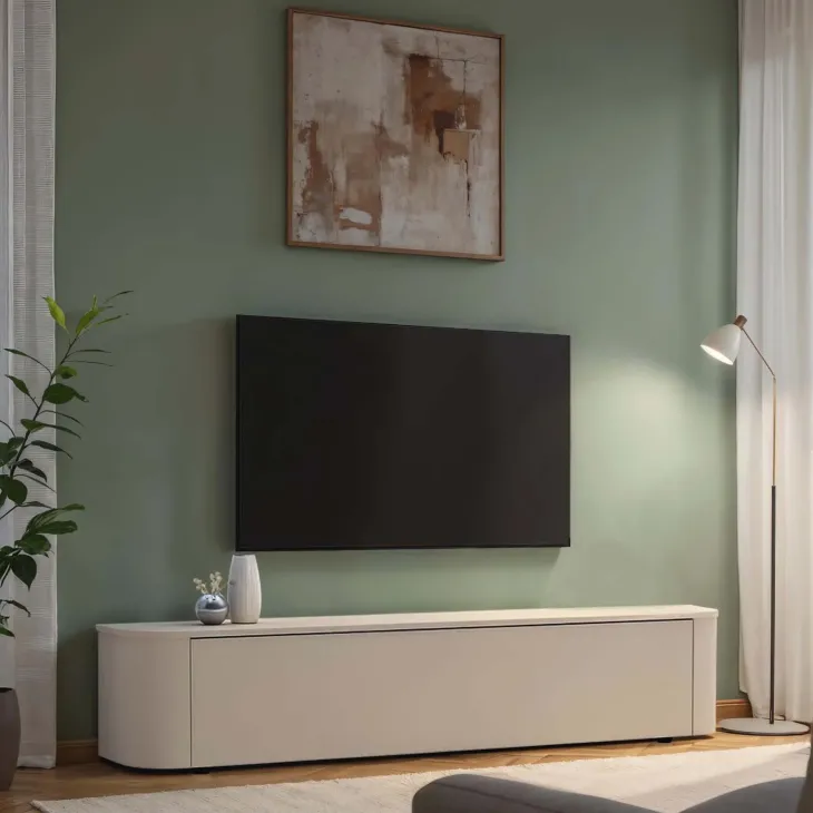 Mobile porta TV 180x37h cm 1 anta a ribalta beige cashmere Lucrezia