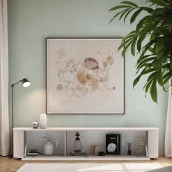 Mobile porta TV 180x37h cm 1 anta a ribalta beige cashmere Lucrezia