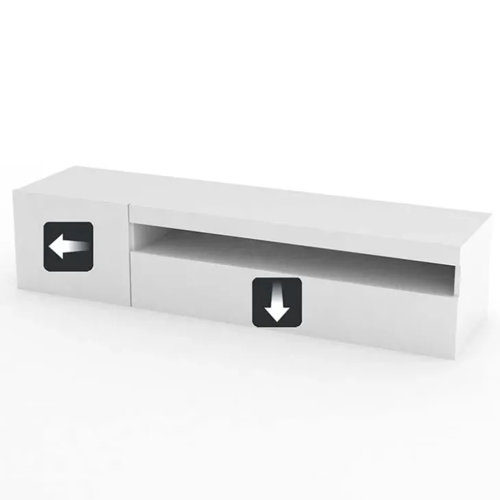Mobile porta TV 155x37h cm 1 anta bianco lucido Light Small Gihome®