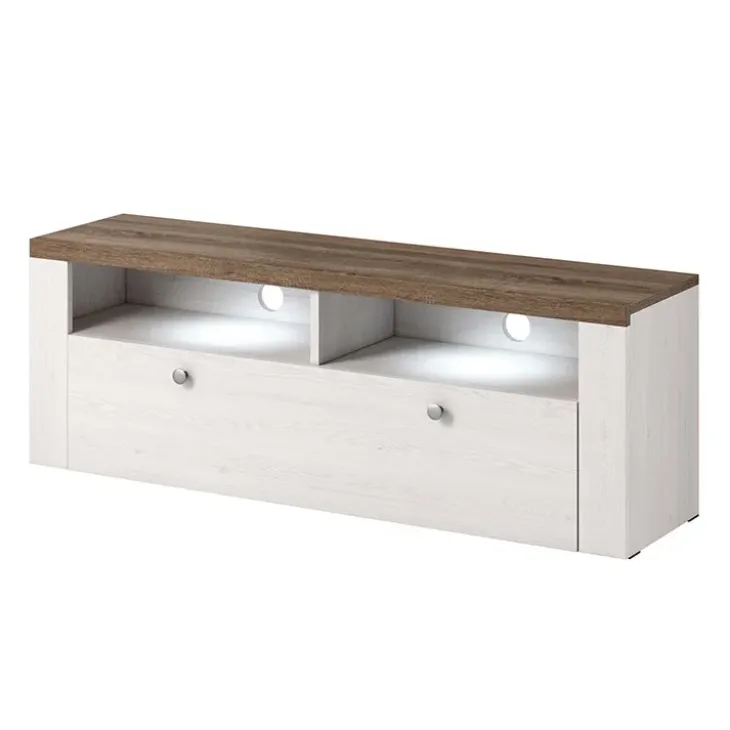 Mobile porta TV 140x49h cm 1 anta bianco frassinato rovere Paloma 2