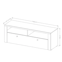 Mobile porta TV 140x49h cm 1 anta bianco frassinato rovere Paloma 2