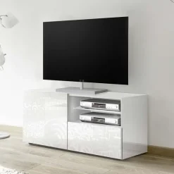 Mobile porta TV 122x57h cm 1 anta 1 cassetto bianco Paradise