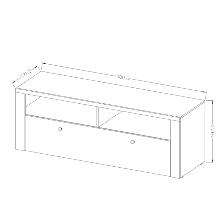 Mobile porta TV 140x49h cm 1 anta noce rovere grigio Paloma 2